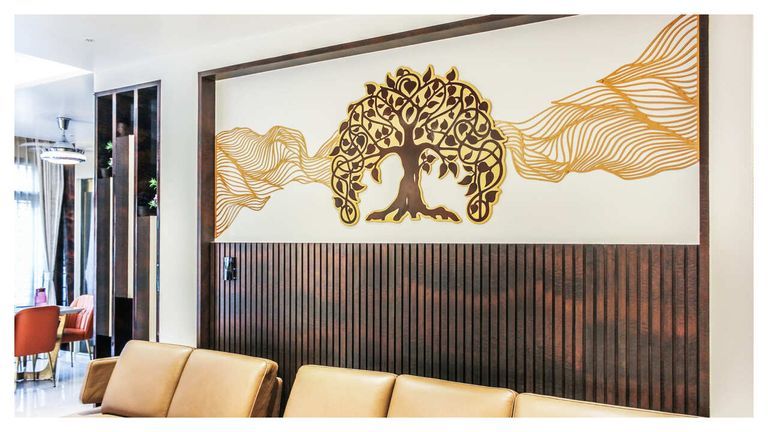 Living Room with Stylized Tree