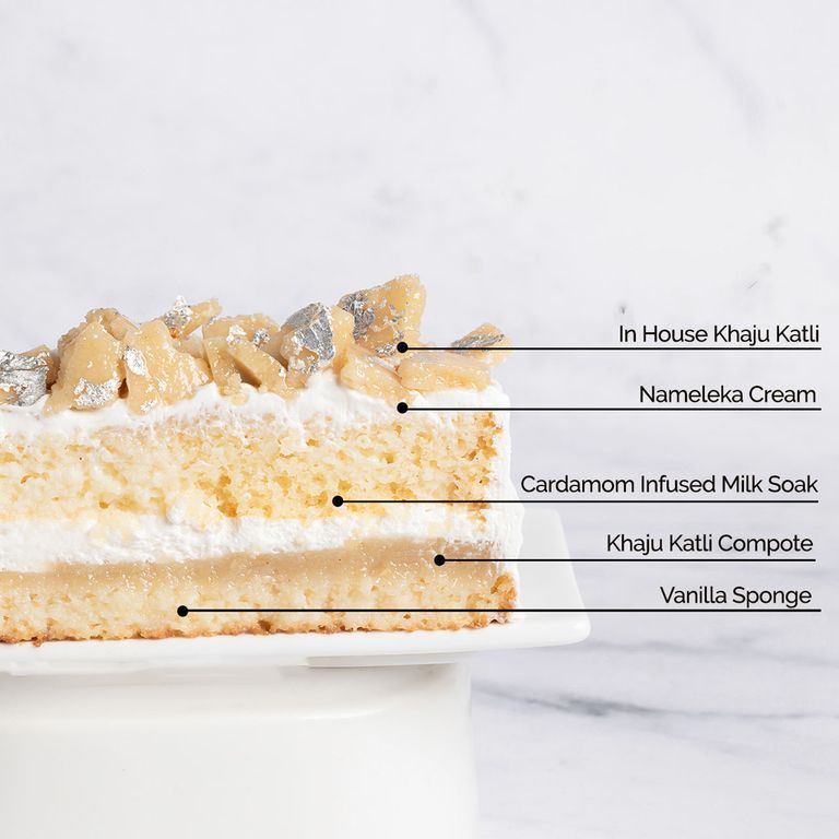 Kaju Katli Cake - Eggless