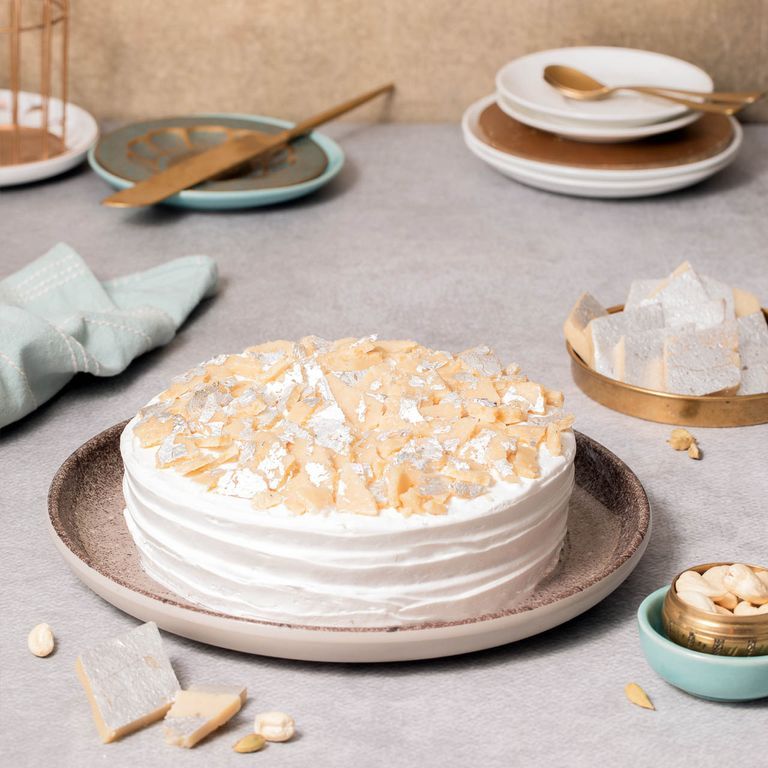 Kaju Katli Cake - Eggless