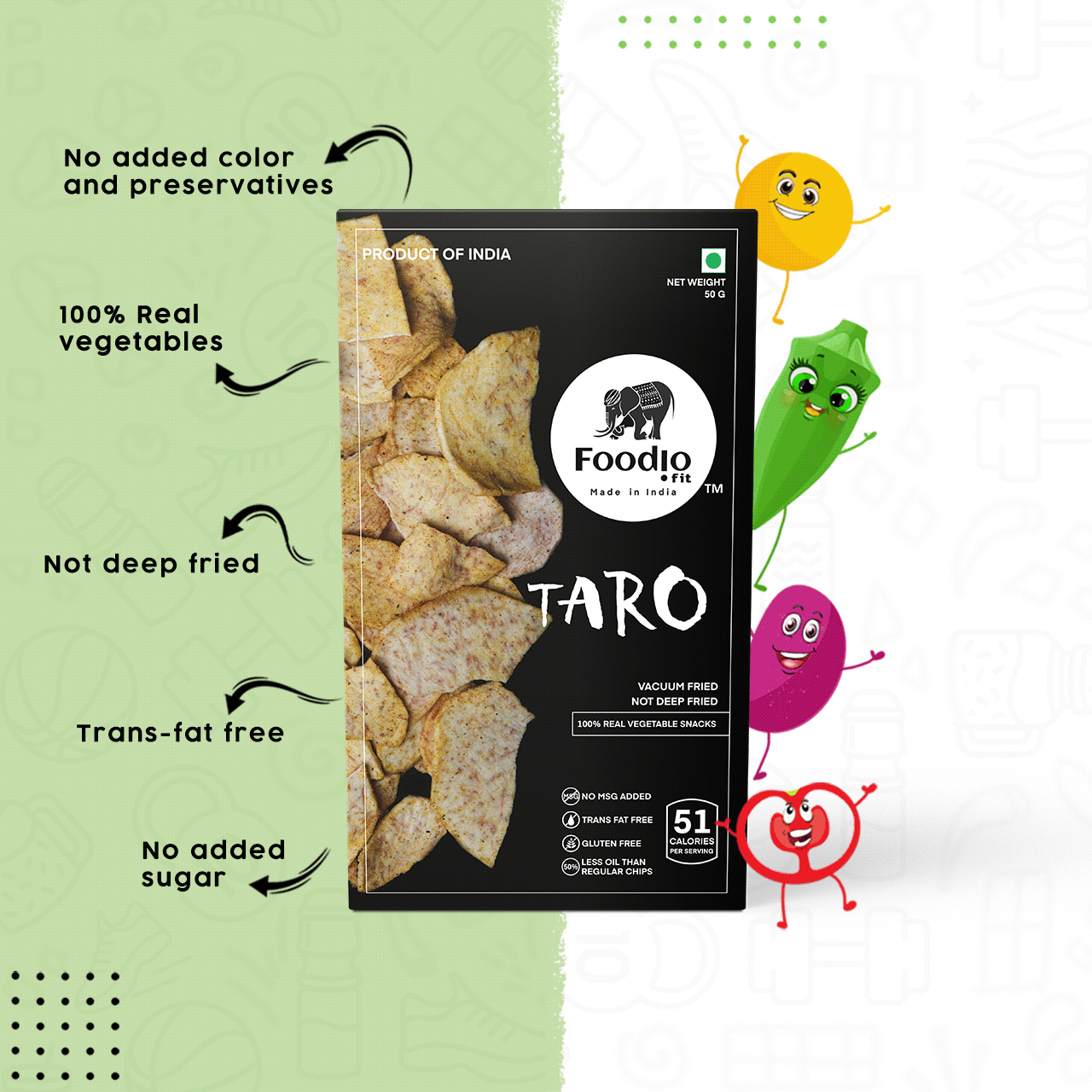 Healthy Taro Vacuum Fried Chips Foodio.fit